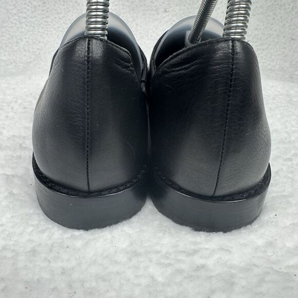 Eileen Fisher Allen Black Leather Loafers Womens 7 Slip On Flats Minimalist Work - Picture 3 of 10